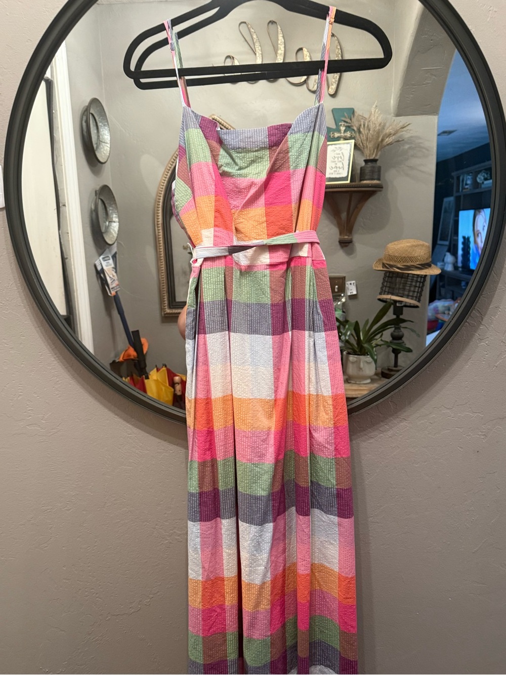 kate spade Multicolor Striped Midi Dress in Pink, Orange, Green, Purple
